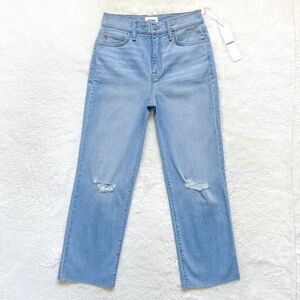 HUDSON Noa Midrise Straight Leg Crop Suri Light Wash Rayon Stretch Jeans